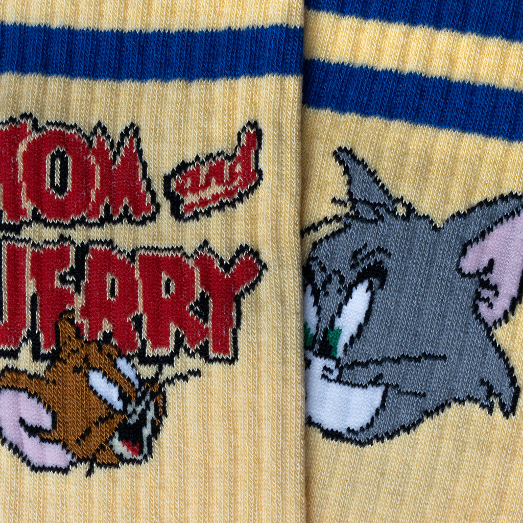 Athletic Tom and Jerry Heads Socks - Yellow