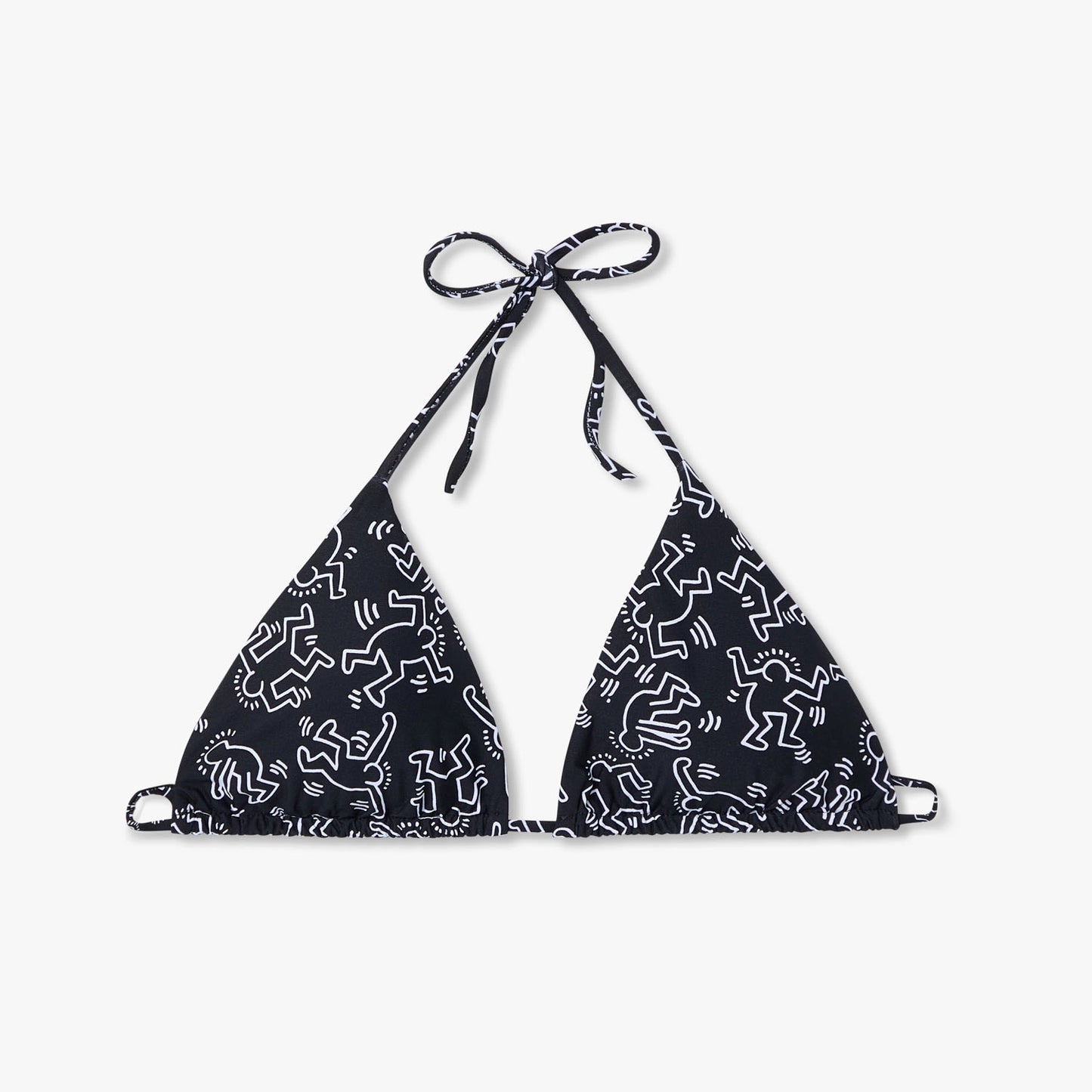 Keith Haring Dancers Bikini Top - Black
