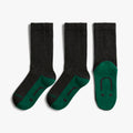 3 x Kids School Ribbed - Grey