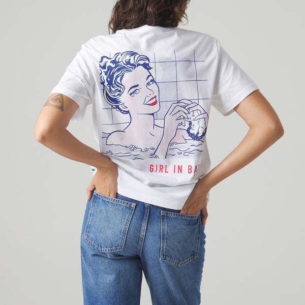 Roy Lichtenstein Girl In Bath Tee - White