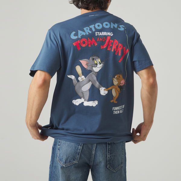 Tom and Jerry Cartoons Tee - Blue Navy