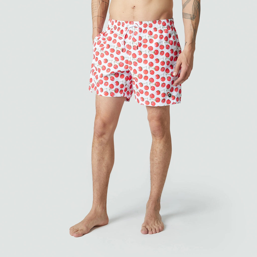 Tomatoes Swim Shorts - White and Red